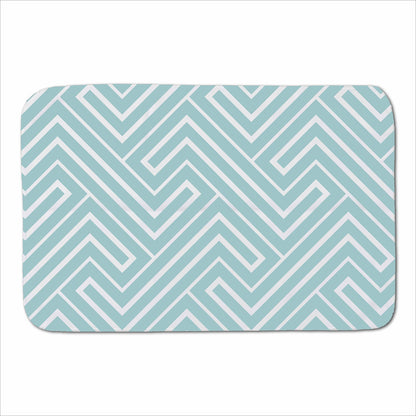 Blue And White Geometric Pattern Sherpa Blanket
