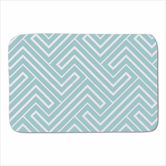 Blue And White Geometric Pattern Sherpa Blanket