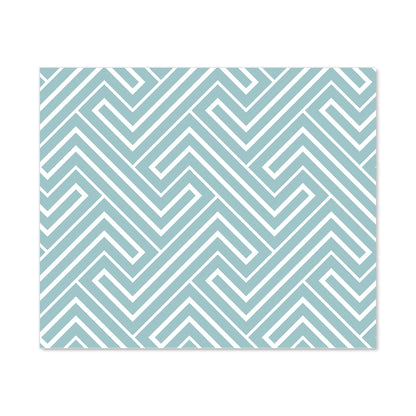 Blue And White Geometric Pattern Kitchen Splashback