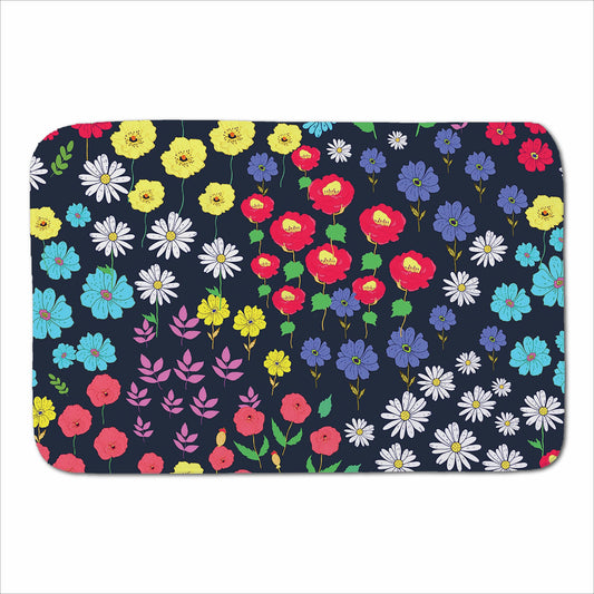 Multicoloured Flower Pattern Sherpa Blanket