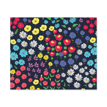 Multicoloured Flower Pattern Kitchen Splashback