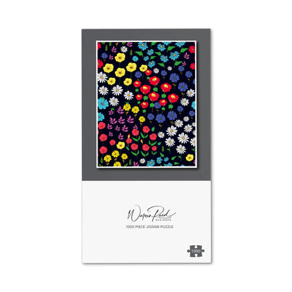 Multicoloured Flower Pattern Jigsaw Puzzle