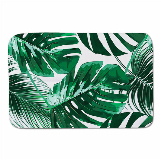 Tropical Jungle Leaf Pattern Sherpa Blanket