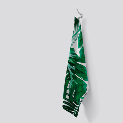 Tropical Jungle Leaf Pattern Tea Towel