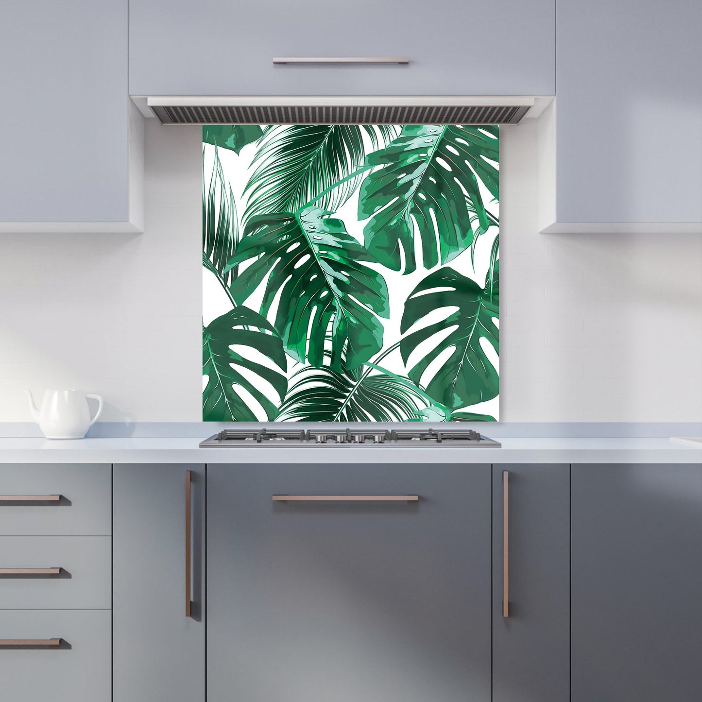 Tropical Jungle Leaf Pattern Kitchen Splashback