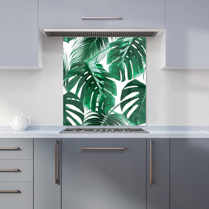 Tropical Jungle Leaf Pattern Kitchen Splashback