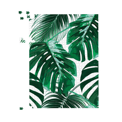 Tropical Jungle Leaf Pattern Jigsaw Puzzle