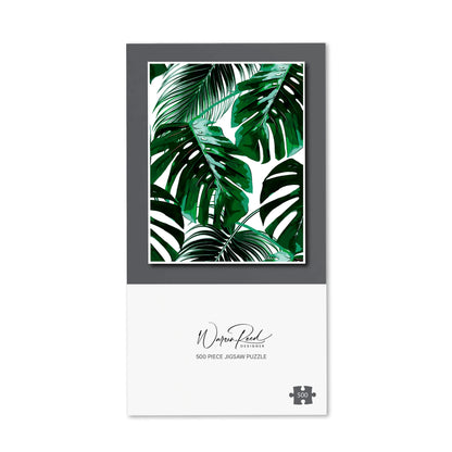 Tropical Jungle Leaf Pattern Jigsaw Puzzle