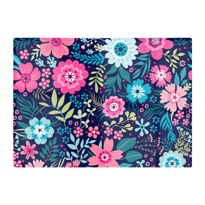 Cute Colourful Flower Pattern Glass Chopping Board