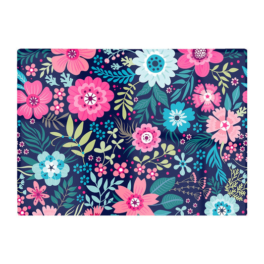 Cute Colourful Flower Pattern Glass Chopping Board