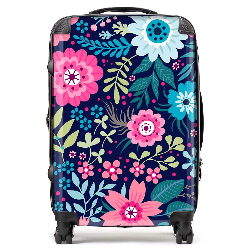 Cute Colourful Flower Pattern Suitcase