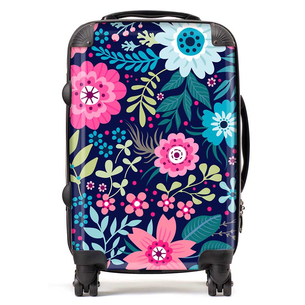 Cute Colourful Flower Pattern Suitcase