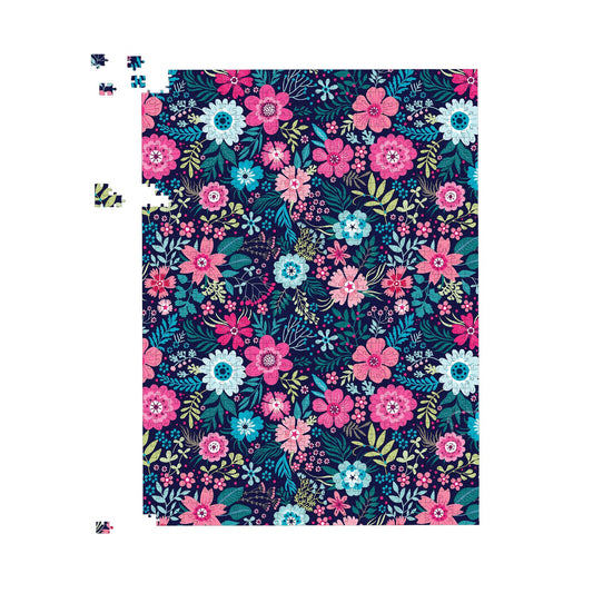 Cute Colourful Flower Pattern Jigsaw Puzzle