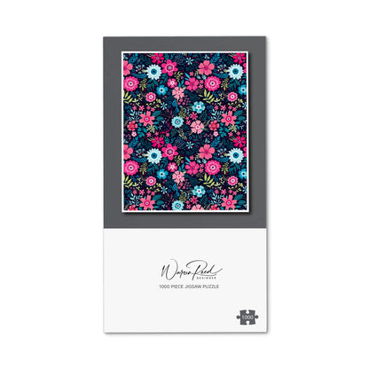 Cute Colourful Flower Pattern Jigsaw Puzzle