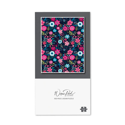 Cute Colourful Flower Pattern Jigsaw Puzzle