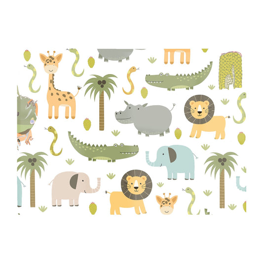 Cute Safari Animals Glass Chopping Board