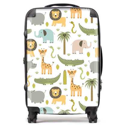 Cute Safari Animals Suitcase