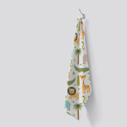 Cute Safari Animals Tea Towel