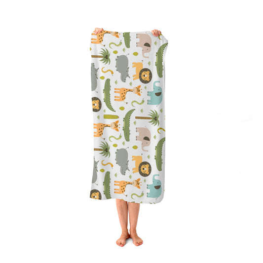Cute Safari Animals Beach Towel