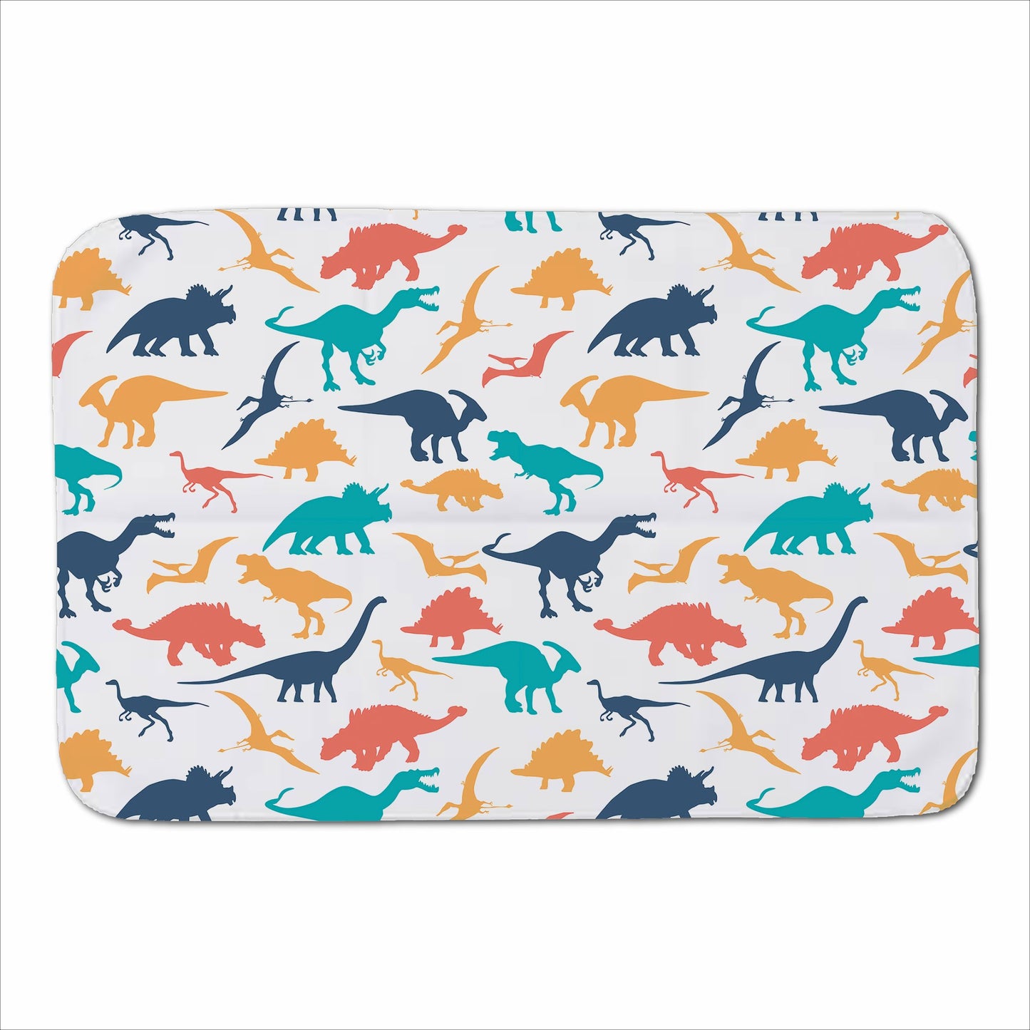 Multicoloured Dinosaurs Sherpa Blanket