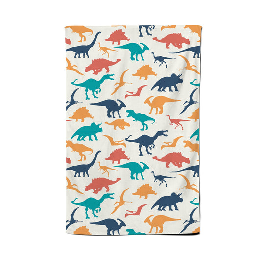 Multicoloured Dinosaurs Tea Towel