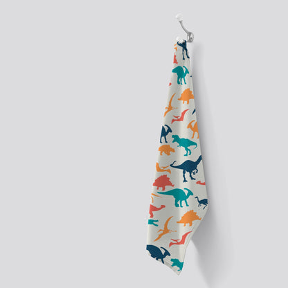 Multicoloured Dinosaurs Tea Towel