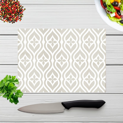 Abstract Ornament Pattern Glass Chopping Board