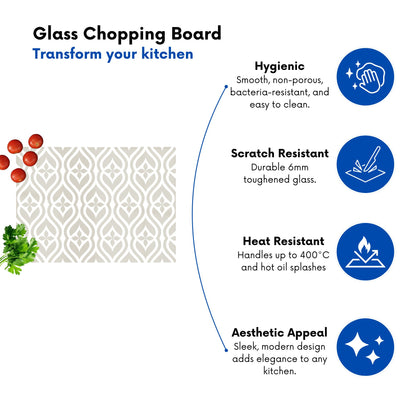 Abstract Ornament Pattern Glass Chopping Board