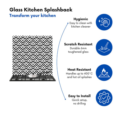Black And White Abstract Pattern Kitchen Splashback