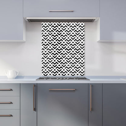 Black And White Abstract Pattern Kitchen Splashback