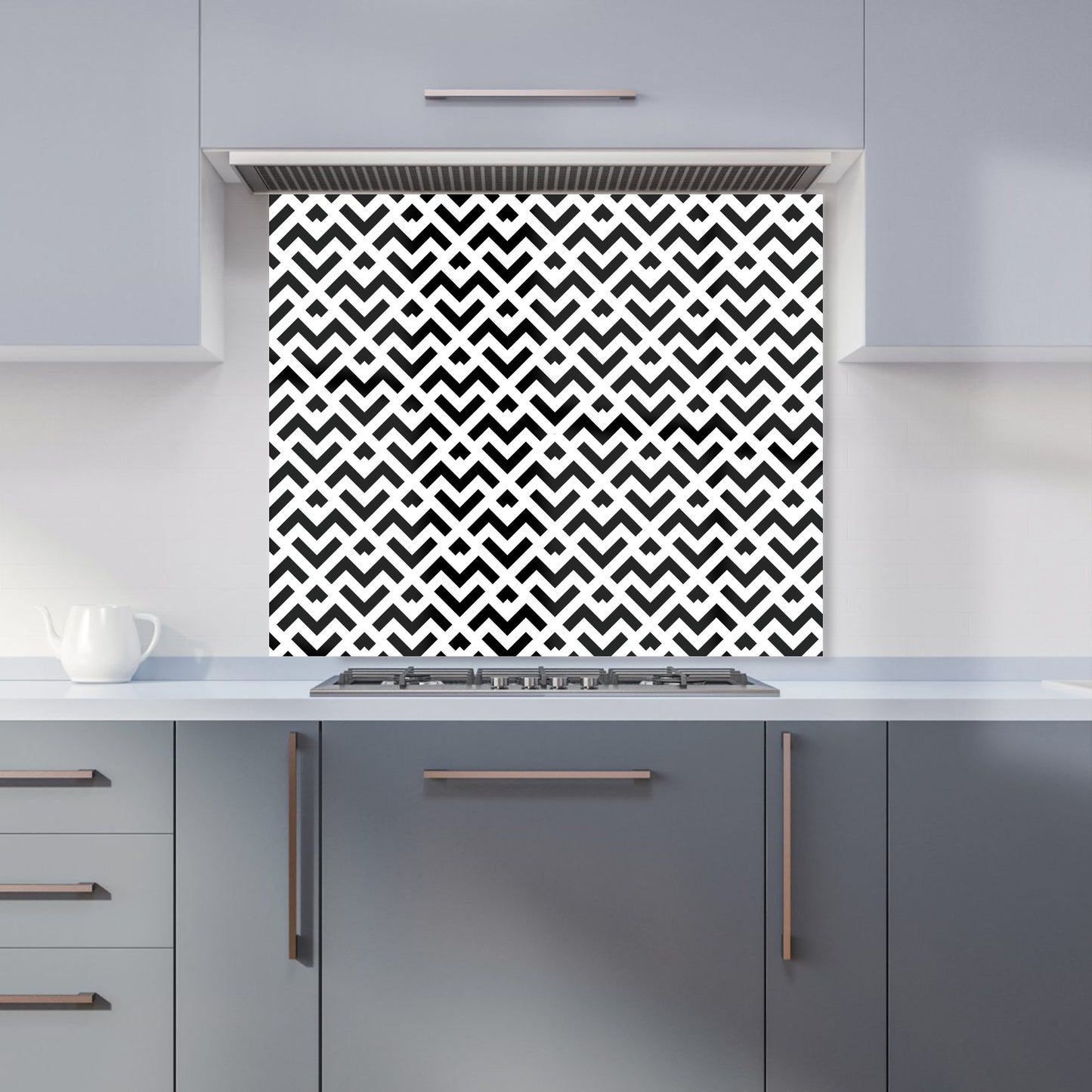 Black And White Abstract Pattern Kitchen Splashback