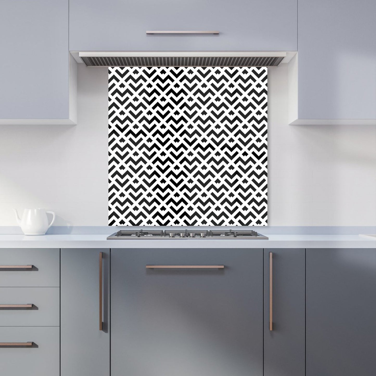 Black And White Abstract Pattern Kitchen Splashback