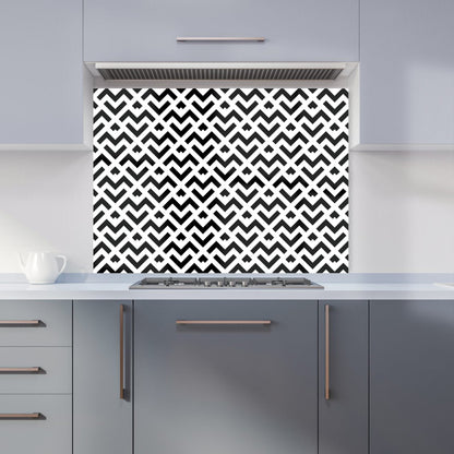 Black And White Abstract Pattern Kitchen Splashback