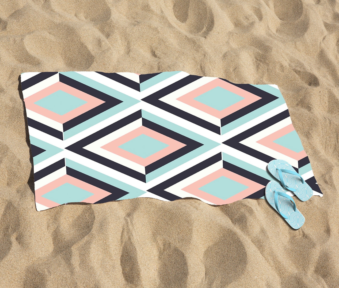Zig Zag Abstract Pattern Beach Towel