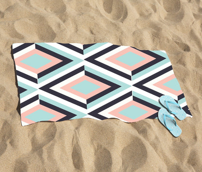 Zig Zag Abstract Pattern Beach Towel