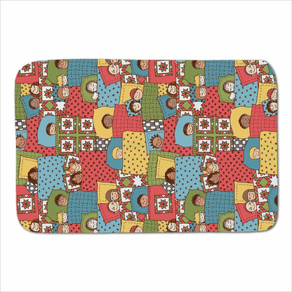 Hand Drawn Sleeping Doodle Faces Sherpa Blanket