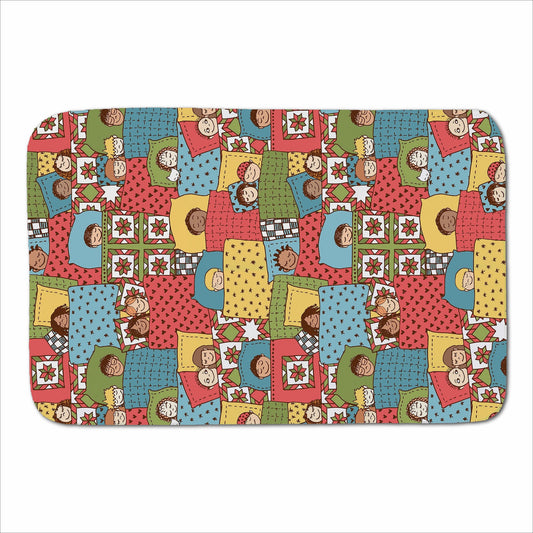 Hand Drawn Sleeping Doodle Faces Sherpa Blanket