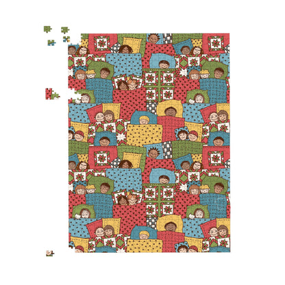 Hand Drawn Sleeping Doodle Faces Jigsaw Puzzle
