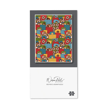 Hand Drawn Sleeping Doodle Faces Jigsaw Puzzle