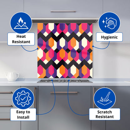 Coloured Abstract Pattern Kitchen Splashback