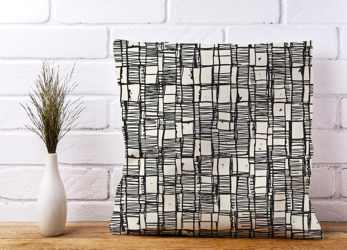Irregular Sketched Block Textured Cushions