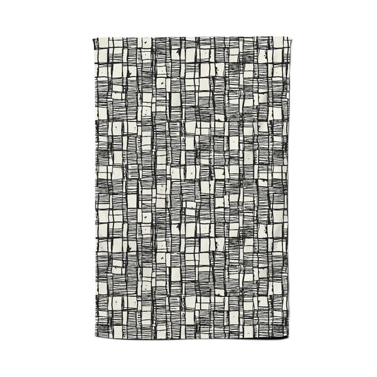 Irregular Sketched Block Textured Tea Towel