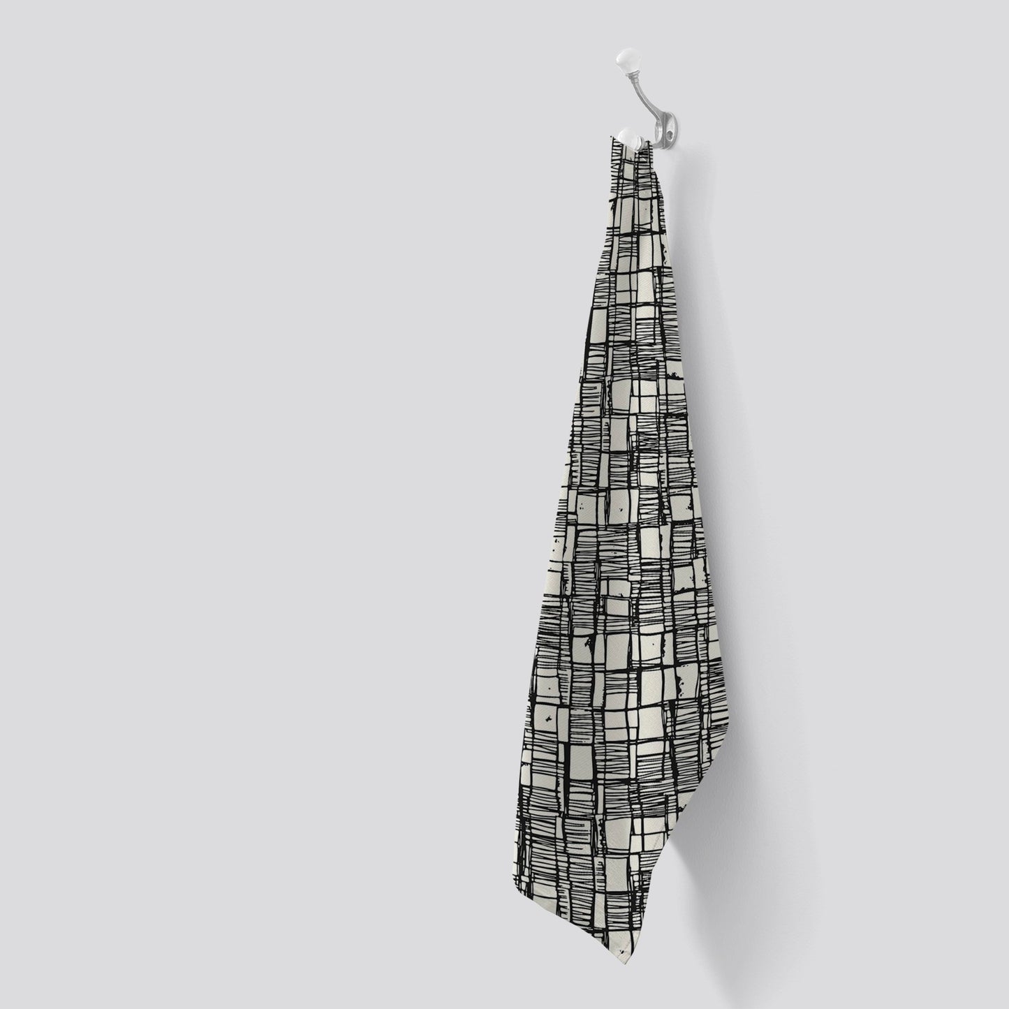 Irregular Sketched Block Textured Tea Towel
