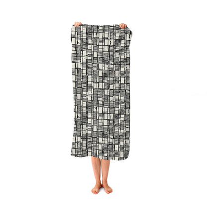 Irregular Sketched Block Textured Beach Towel