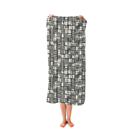 Irregular Sketched Block Textured Beach Towel