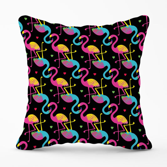 Vivid Flamingo Pattern Cushions