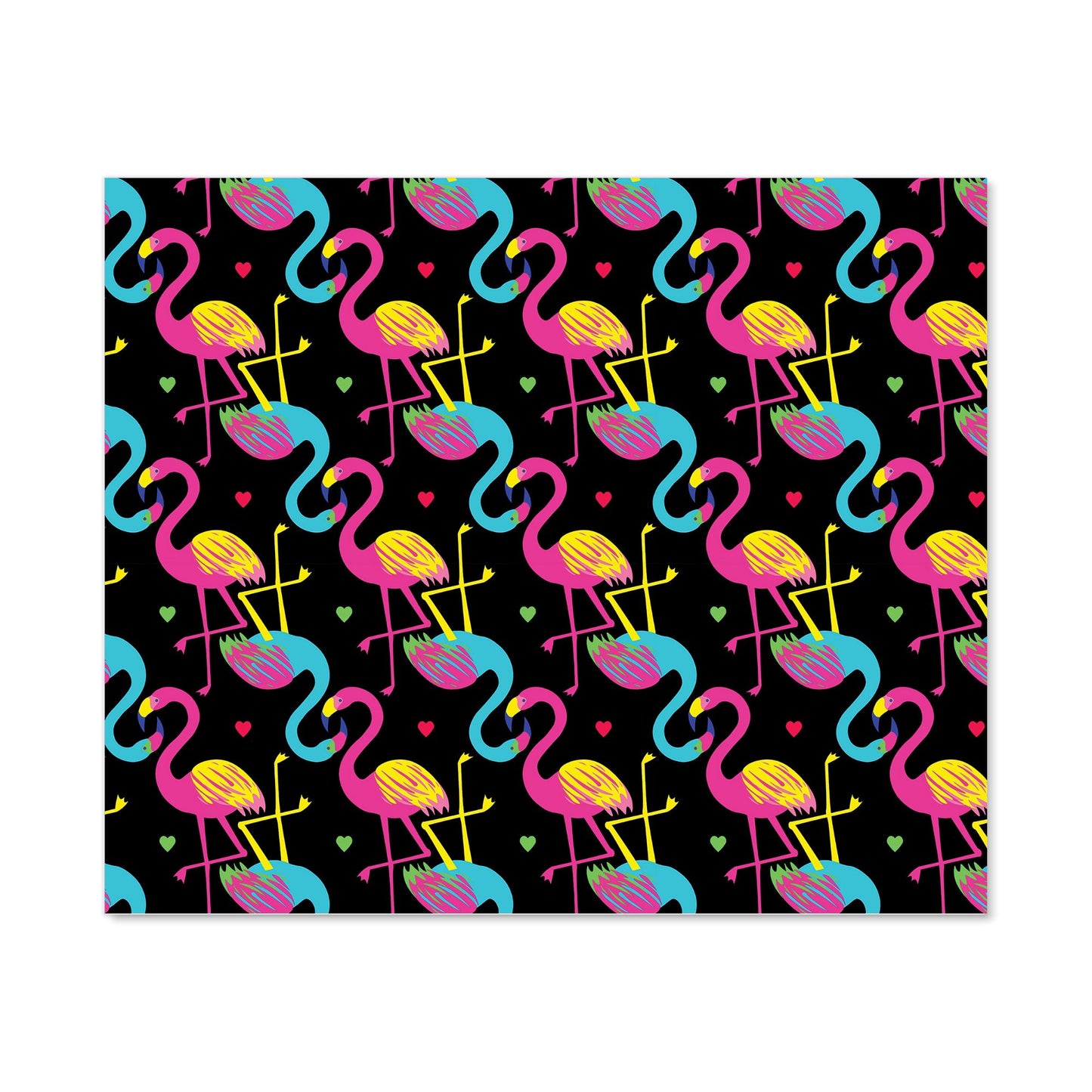 Vivid Flamingo Pattern Kitchen Splashback