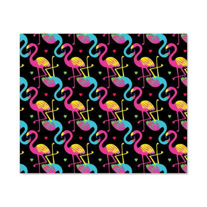 Vivid Flamingo Pattern Kitchen Splashback