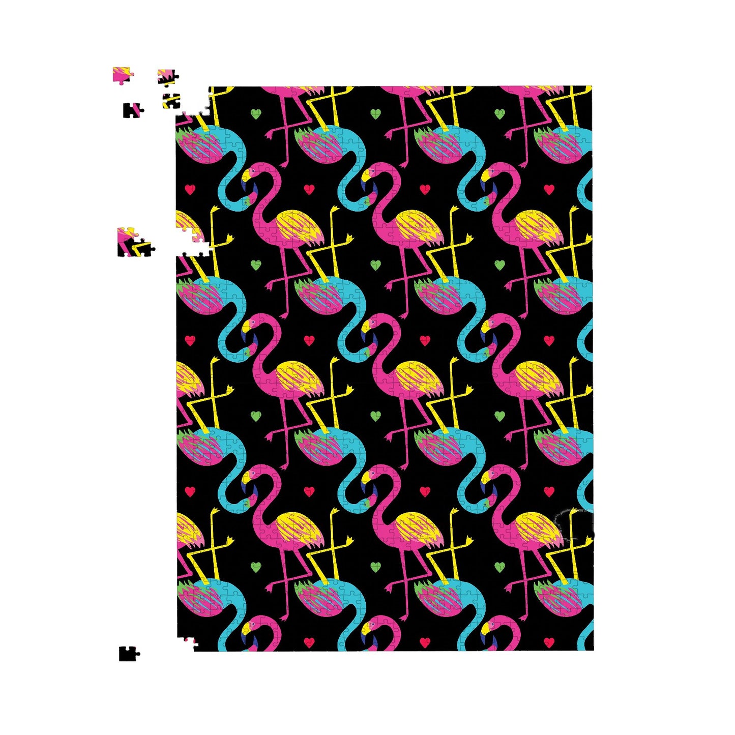 Vivid Flamingo Pattern Jigsaw Puzzle