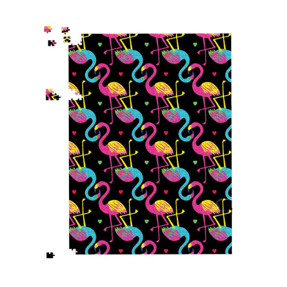 Vivid Flamingo Pattern Jigsaw Puzzle
